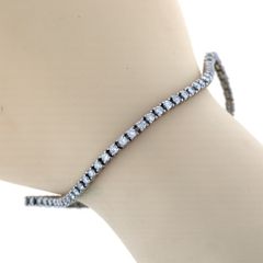 Pt850 プラチナ ブレスレット テニスブレスレット ダイヤモンド 2.00ct ラウンド ライン 18cm【新品仕上済】【zz】【中古】