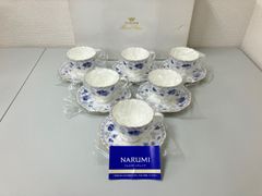 ナルミ ボーンチャイナ 花柄 ブルー カップ＆ソーサー 未使用