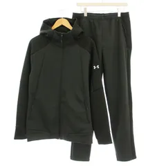 アンダーアーマー UNDER ARMOUR トラックジャケット セットアップ 1328344 ジャージ パーカー ポリエステルニット パンツ XL カーキ /☆G
