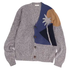美品 エトロ ETRO ニット カーディガン ロングスリーブ コットン リネン トップス メンズ XL グレーのサムネイル