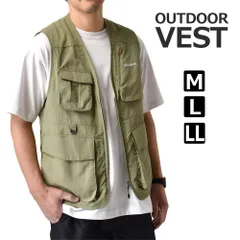 ベスト 《34ライトカーキ》 新品 未使用 メンズ ナイロン アウトドアベスト キャンプベスト フィッシングベスト 裏地メッシュ【A3K】【メール便2】 ファッション