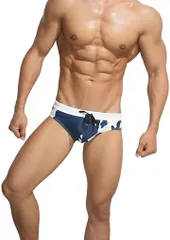 SANT BOLEN ビキニ 水着 ローライズ サーフパンツ ビーチ 海パン 水泳パンツ( 青、白、ネイビー,  XL)