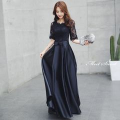 カラードレス 編み上げ ファスナー ロングドレス マキシドレス パーティードレス カクテルドレス フォーマルドレス 結婚式 二次会 お呼ばれ