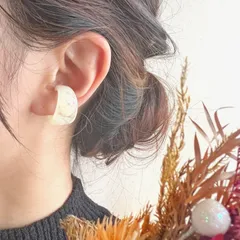 【JORIE】アレルギー対応　大人のレモンイエロー❤️　イヤーカフ　 アガット、ノジェス、エテ、ヴァンドーム青山、4℃、天然石、金属アレルギー