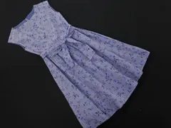 Couture brooch クチュールブローチ リボンベルト付き ストライプ 花柄 Aライン ワンピース size36/青 ■◆ レディースのサムネイル