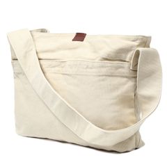 【新品】ショルダーバッグ レディース キャンバス 男女兼用（アイボリー）