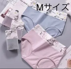 花柄Mサイズレディースショーツ高通気性と伸縮性 深ばきお腹まで包む4枚セット
