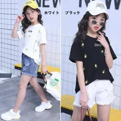 セットアップ キッズ ショートパンツ Tシャツ＋デニムパンツ 子ども 2点セット カジュアル セットアップ 可愛い ジュニア#miyat4946