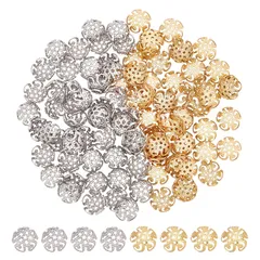 金属ビーズ メタルビーズ ビーズコーン アクセサリー 多弁 花弁キャップ キャップ 304ステンレス diyブレスレットパーツ 花座 座金 ジュエリー作り キャップビーズ アクセサリーパーツ 8mm ハンドメイド ビーズキャップ 2色 クラフト 約100個 手のサムネイル