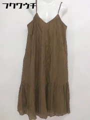 ◇ Aunt Marie's アントマリーズ ギャザー キャミソール ロング ワンピース ブラウン レディース 【中古】 【1104230002809】