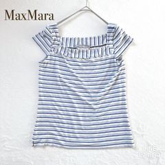 MAX MARA マックスマーラ【M】半袖　ノースリーブ　カットソー　ボーダー柄　総柄　イタリア製
