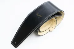 最終価格　MOODY STRAPS 2.5\" Long Black/Cream Moody 2.5″ LEATHER BACKED GUITAR STRAP – BLACK/CREAM-GOLD