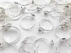 リングパーツ　指輪　シルバー　8mm 台座付き　50個　白銀　AP0793