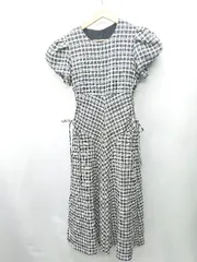 ◇ ⊂ The Girls Society チェック柄 パフスリーブ 半袖 ロング ワンピース サイズF ブラック系 レディース E  【1409240004462】