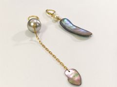 【年末SALE】シェル　パール　ピアス　#E60