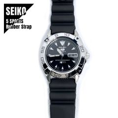 【即納】SEIKO セイコー SEIKO5 セイコー5 5スポーツ ラバー ストラップ ブラック ダイヤル 自動巻き SNZB33J2 100M メンズ 腕時計
