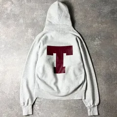 90s Lee カレッジ プリント RWタイプ スウェット フード パーカー L / 90年代 オールド 霜降り グレー リー リバース ロゴ 刺繍