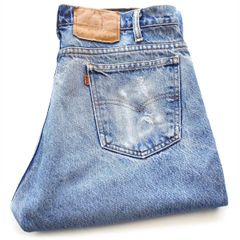 90s メキシコ製 Levi'sリーバイス 505 ダメージ デニムパンツ ヒゲ W34 L30★SDP4276 ビンテージ ジーンズ ストレート クラッシュ ボロ