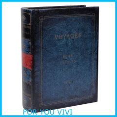 【在庫処分】秋月貿易(Akizuki) アンティーク風 シークレットボックス Lサイズ 「Voyages」 洋書型 小物入れ アクセサリー 収納 金庫 ケース