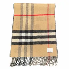 バーバリー BURBERRY Love & Check ラブ チェック カシミヤ マフラー ベージュ ■ST ☆AA★ 