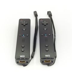 【良品】Wiiリモコン クロ 2個セット ストラップ WiiU
