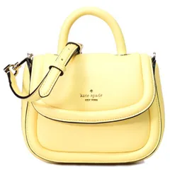 ケイトスペード バッグ katespade レザー パフィ フラップ クロスボディ 2way 斜めがけ ミニ トップハンドル ショルダーバック イエローマルガリータ KB705