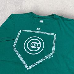 US古着 Majestic マジェスティック MLB メジャー Baseball 野球 シカゴ カブス CUBS Tシャツ XL グリーン
