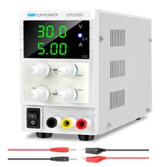 新品 SKY TOPPOWER 安定化電源 可変直流電源 0-30V 0-5A 3桁表示スイッチング電源 自動切替 複数の保護 低雑音 修理用 実験室用 研究テスト用 PSU 調整されたラボタイプのCC/CV DC電源 電気制御機器のサムネイル