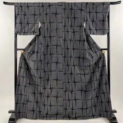 本塩沢お召 裄69 縞模様 シンプル 素敵なデザイン 正絹 AK-6606 刺繍 裄69 蝶々 花柄 紋無し 素敵なデザイン 付下げ正絹 AK-4600