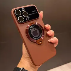 iPhone15 ケース magsafe iPhone14 13 Pro Max Plus カバー マグセーフ 耐衝撃 おしゃれ 韓国 カメラ保護 スタンド 362 ブラウン(茶色)