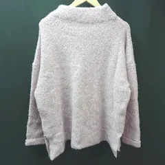 ◇ TRUE COLORS MARKET ハイネック スリット シンプル 長袖 ニット セーター サイズ表記なし L相当 ピンク レディース E  【1304210021312】