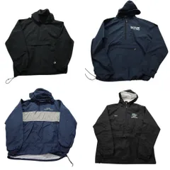 古着卸 まとめ売り アノラックパーカー ジャケット 4枚セット (メンズ M ) チャンピオン バイカラー ドローコード 中古 古着 NB2741