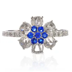 指輪 レディース アウイナイト リング プラチナ ローズカット ダイヤモンド Pt950 フラワー 刻印入り 鑑別書付き 日本製【人気アイテム】【アクセサリーマート/メルカリShops店】