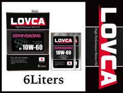 ★送料無料★LOVCA SEMI-RACING10W-60/6L★100%化学合成★
