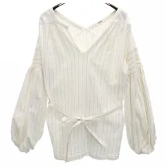 エミ ストライプ柄 長袖 スキッパー カットソー 0 白系 emmi ロンT レディース