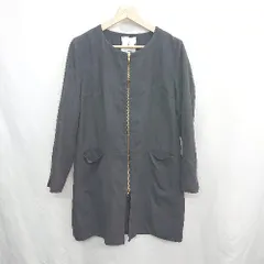 ◇ ⊇ ROPE PICNIC ロペピクニック ジップアップ 長袖 ノーカラーコート サイズ40 ブラック レディース E  【1502060006125】