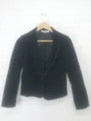 ◇ NATURAL BEAUTY BASIC コーデュロイ 1B 長袖 テーラード ジャケット サイズL ブラック レディース E  【1305010003386】