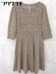 ◇ BEAMS LIGHTS ビームスライツ チェック 七分袖 膝下丈 ワンピース サイズ38 ブラウン ブラック レディース 【中古】 【1002802365454】のサムネイル