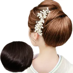 和装ウィッグ つけ毛 部分ウィッグ 部分カツラ 付け毛 シニヨン 和装 ミセス アップ 着物 お団子 ポイント 部分カツラ 女性 レディース 女性 ポイントピース 円形脱毛 薄毛 医療用 ウイッグ ブラウン ブラック 黒髪 Luce b [ナチュラルブラウン]