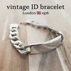 1973年 英国 IDプレート重量級シルバーブレスレット バックエフェクト 1973年 英国 IDプレート重量級シルバーブレスレット バック