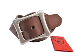 栃木レザーベルト　チョコ　ニッケルバレル鍍金バックル　４０ｍｍ幅　一枚革