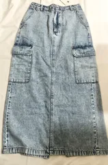 GU デニム カーゴロングスカート M　*0987