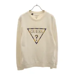 ゲス ロゴ刺繍 長袖 スウェット トレーナー M ホワイト Guess メンズ