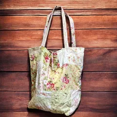 トートバッグ 手提げ 花柄 フラワー クラシック カバン バッグ 古着 ビンテージ ヴィンテージ アンティーク レトロ 小物   700 p10/