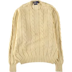 古着 ラルフローレン Ralph Lauren POLO by Ralph Lauren ケーブル編み コットンニットセーター メンズXL相当/eaa506274