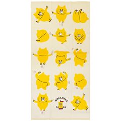 〈数量限定〉林(Hayashi) バスタオル 約70×140cm 大判 ノラネコぐんだん たいそう アイボリー LM416520
