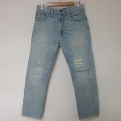 美品 POLO RALPH LAUREN ポロラルフローレン SUTTON BOYFRIEND ダメージ加工 ボーイフレンド ジーンズ デニムパンツ W28 ライトブルー レディース 古着 中古 USED