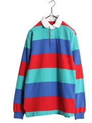 【お得なクーポン配布中!】 70s USA製 ブルックスブラザーズ ボーダー 長袖 ラガーシャツ メンズ S 70年代 ヴィンテージ BrooksGate ラグビー 長袖シャツ マルチカラー