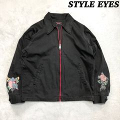 STYLE EYES M品番 ドリズラージャケット スイングトップ ハリントンジャケット ブルゾン プリント 薔薇 スカル ドクロ 38サイズ ブラック 黒 スタイルアイズ TOYO ENTERPRISE 東洋エンタープライズ