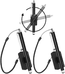 DearJapan バイク タッチペン グローブを外さずにそのままスマホを操作できる 回転式のコイルストラップコードのホルダー 2個セット